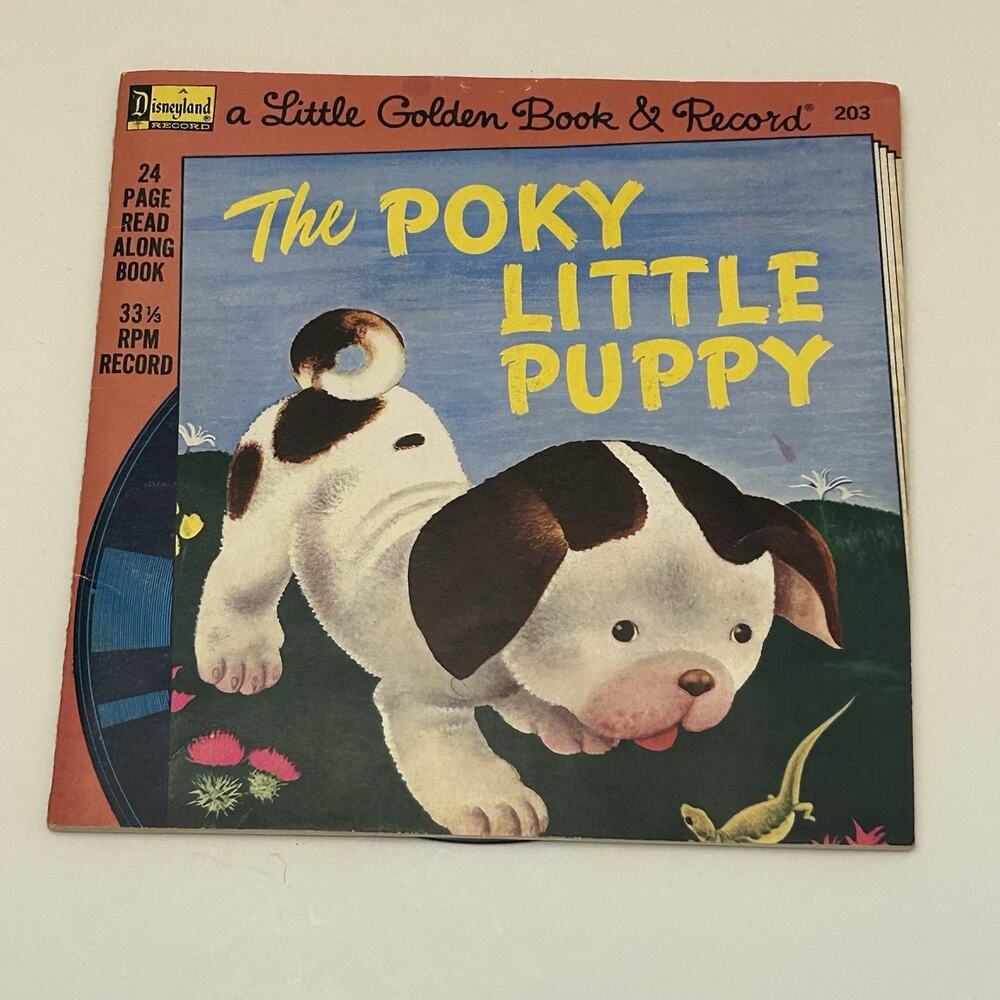 1976 DISNEY The Poky Little Puppy Disneyland Little Golden Book/Record 33 1/3